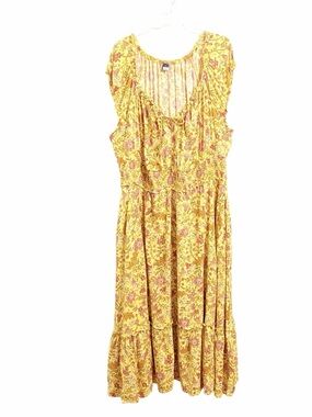 Old Navy Floral Tiered Milkmaid Maxi Dress 2X Peasant Delicate Cottagecore Boho